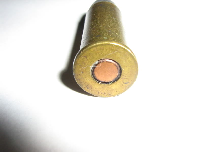 A bullet manufactured in February 1941 by Pyrotechnische Werkplaats for a Dutch 9.4 mm revolver is seen in this image. (Courtesy of International Ammunition Association, Inc.)