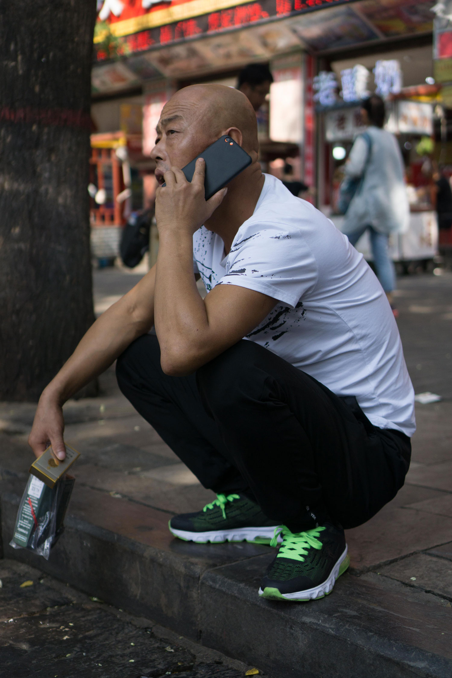 On the phone